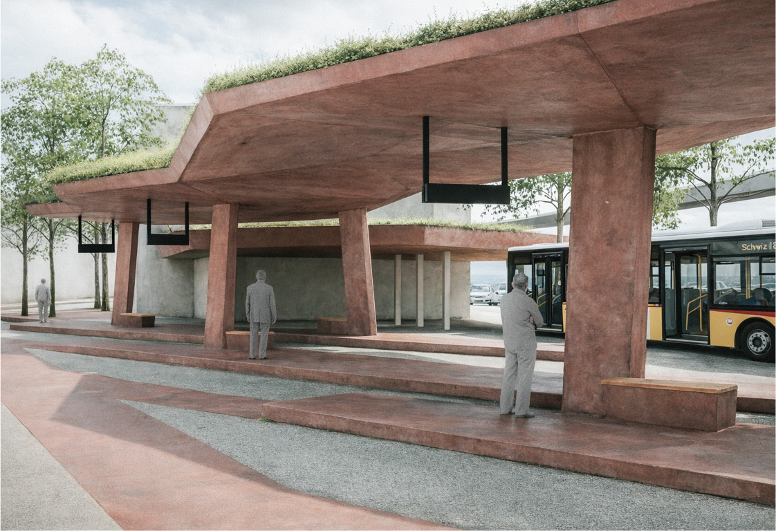 Busbahnhof Schwyz Infrastrukturprojekt Ostschweiz moderne Architektur Wettbewerb